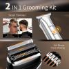 image:imageUfree Beard Trimmer and Foil Shaver Kit Electric Razors for Men Precision T Blade Hair Trimmer Waterproof Travel Shaver Cordless Clippers Set for Mustache Facial Hair Cutting Men Grooming GiftsSilver
