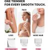image:imageUfree Bikini Trimmer Electric Razors for Women Dual Head Pubic Body Hair Trimmer Electric Shaver for Face Legs Arm Rechargeable Lady Shaver Waterproof Summer Grooming KitWhite
