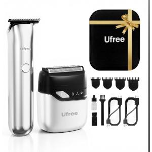 image:imageUfree Beard Trimmer and Foil Shaver Kit Electric Razors for Men Precision T Blade Hair Trimmer Waterproof Travel Shaver Cordless Clippers Set for Mustache Facial Hair Cutting Men Grooming GiftsSilver