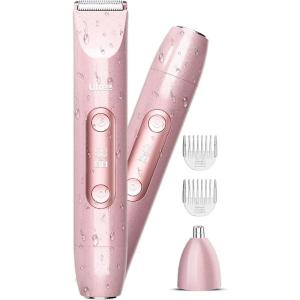 image:imageUfree Bikini Trimmer Electric Razors for Women Dual Head Pubic Body Hair Trimmer Electric Shaver for Face Legs Arm Rechargeable Lady Shaver Waterproof Summer Grooming KitPink