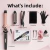 image:imageUfree 3 in 1 Curling Iron Curling Wand Set with Thermal Brush Flat Iron Hair Straightener Dual Voltage Wand Curler Instant Heat Up Hair Curler Include Protective Glove 2 Clips Gifts for Women