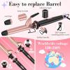 image:imageUfree 3 in 1 Curling Iron Curling Wand Set with Thermal Brush Flat Iron Hair Straightener Dual Voltage Wand Curler Instant Heat Up Hair Curler Include Protective Glove 2 Clips Gifts for Women