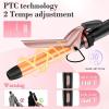 image:imageUfree 3 in 1 Curling Iron Curling Wand Set with Thermal Brush Flat Iron Hair Straightener Dual Voltage Wand Curler Instant Heat Up Hair Curler Include Protective Glove 2 Clips Gifts for Women