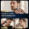 image:imageUfree 3in1 Beard Trimmer for Men Valentine Gifts for Men IPX6 Waterproof Mens Electric Razor Shaver for Mustache Professional Hair Trimmer Clippers TypeC Body Grooming KitSilver