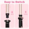 image:imageUfree 5 in 1 Curling Iron with Ceramic Barrels 035125 Curling Wand Set with Flat Iron Hair Straightener Instant Heat Up Dual Voltage Hair Curler Gifts for Women PinkRose Gold