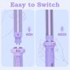 image:imageUfree 5 in 1 Curling Iron with Interchangeable Ceramic Barrels 035125 Curling Wand Set with Flat Iron Hair Straightener Instant Heat Up Dual Voltage Hair Curler Gifts for WomenPurple