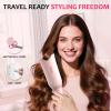 image:imageUfree Automatic Rotating Curling Iron 1 Inch Ceramic Curling Wand 1Click Hair Curler with 3 Heat amp Timers AntiScald Design 1M Ionic Care Dual Voltage for Travel Beach Waves Rose GoldRose Gold
