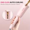 image:imageUfree Automatic Rotating Curling Iron 1 Inch Ceramic Curling Wand 1Click Hair Curler with 3 Heat amp Timers AntiScald Design 1M Ionic Care Dual Voltage for Travel Beach Waves Rose GoldRose Gold