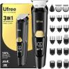 image:imageUfree 3in1 Beard Trimmer for Men Valentine Gifts for Men IPX6 Waterproof Mens Electric Razor Shaver for Mustache Professional Hair Trimmer Clippers TypeC Body Grooming KitBlack