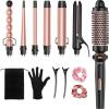 image:imageUfree 7in1 Curling Iron Set with Interchangeable Ceramic Barrels Curling Wand Set with Thermal Brush Hair Straightener and Wand Curling Iron Versatile Styling Hair Curlers Set Gifts for Women