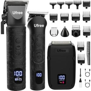 image:imageUfree Beard Trimmer Hair Clippers Mens Shaver Electric Razor Hair Trimmer for Men Cordless Barber Clippers and Trimmers Set Hair Cutting Kit for Men Grooming Gifts BlackBlack