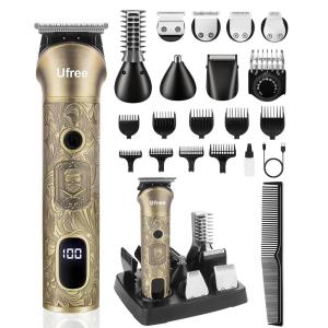 image:imageUfree Beard Trimmer for Men 7 in 1 Electric Shavers Razor Cordless Hair Trimmer Mens Grooming Kit for Body Hair Nose Face amp Mustache Birthday Gifts for Men Husband FatherBronze