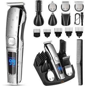 image:imageUfree Beard Trimmer for Men Waterproof Electric Razor for Nose Body Face amp Mustache Cordless Hair Clippers Shavers Grooming Kit Gifts for Men Husband FatherSilver