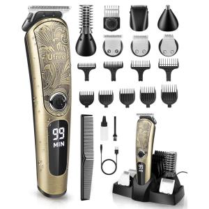 image:imageUfree Beard Trimmer for Men Waterproof Electric Razor for Nose Body Face amp Mustache Cordless Hair Clippers Shavers Grooming Kit Gifts for Men Husband FatherGold