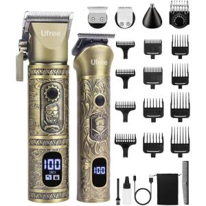 image:imageUfree Beard Trimmer for Men with Hair Trimmer Professional Hair Clippers and Trimmers Cordless Electric Razor Mens Grooming Kit for Nose Face Hair Gifts for Men Husband FatherBronze