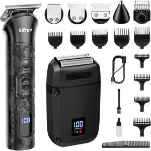 image:imageUfree Foil Shavers Electric Razor for Men Beard Trimmer Grooming Shaving Kit Hair Trimmer Cordless Head Shavers for Bald Men Barber Clippers Birthday Gifts for HimBlack