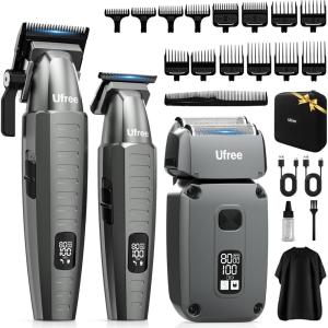 image:imageUfree Professional Clippers and Trimmers Set Cordless Hair Clippers for Men Barber Clippers Set with Travel Case25 Piece Set