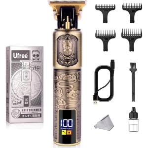 image:imageUfree Mens Beard Trimmer Zero Gapped T Blade Liners Cordless Hair Clippers Electric Razor Shavers for Men Grooming Kit for Hair Cutting Gifts for MenBlackBrown